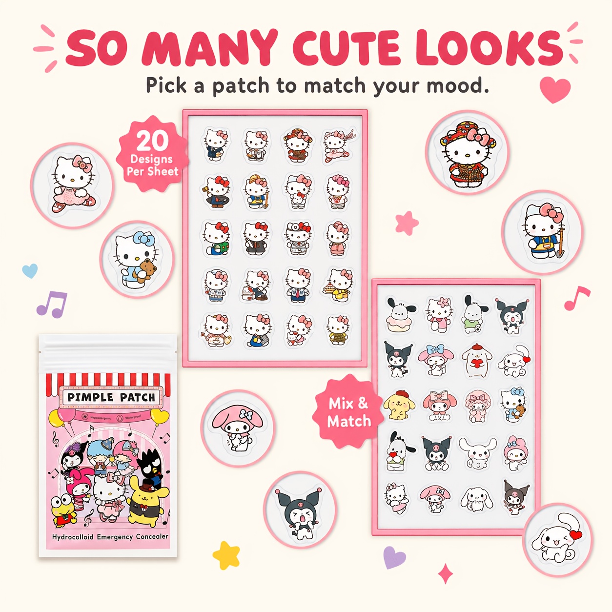 40/120PCS Hello Kitty acne pat - Skincare You 评论和价格